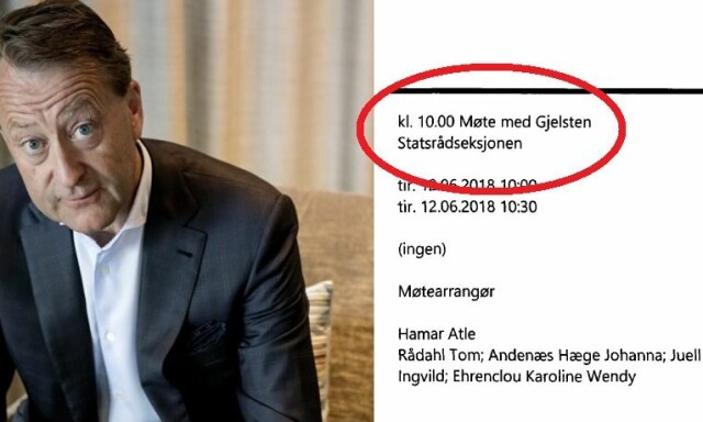 Kalenderpost avslører Gjelstens møte med departementet om hemmeligstemplet gift-plan